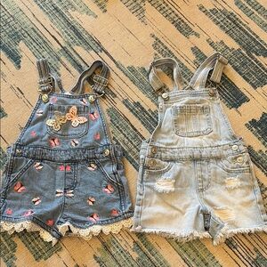 Kids Denim Overalls with Butterfly Embroidery